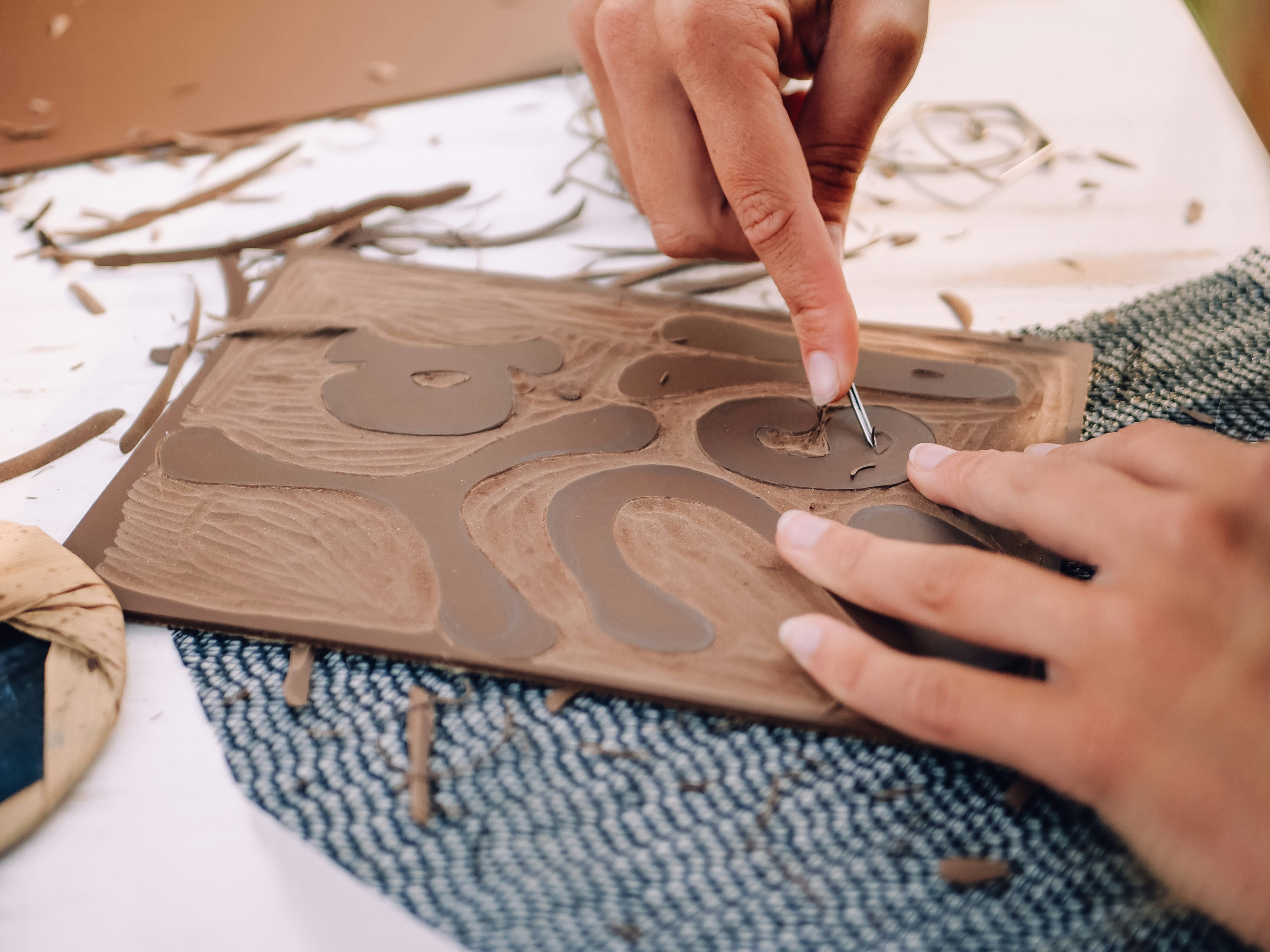 Atelier Linogravure � la Maison du Berger