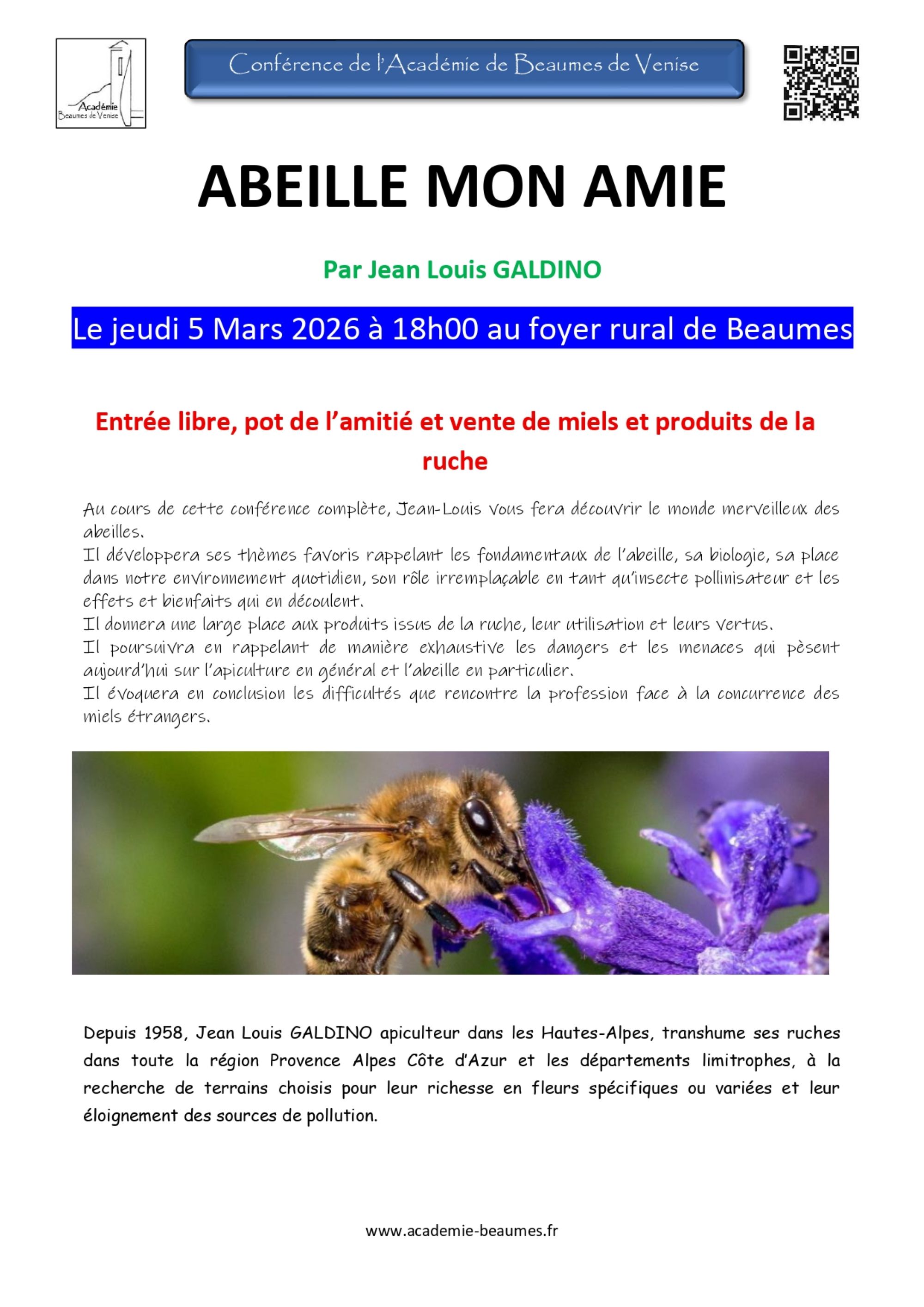 Conf�rence : Abeille mon amie