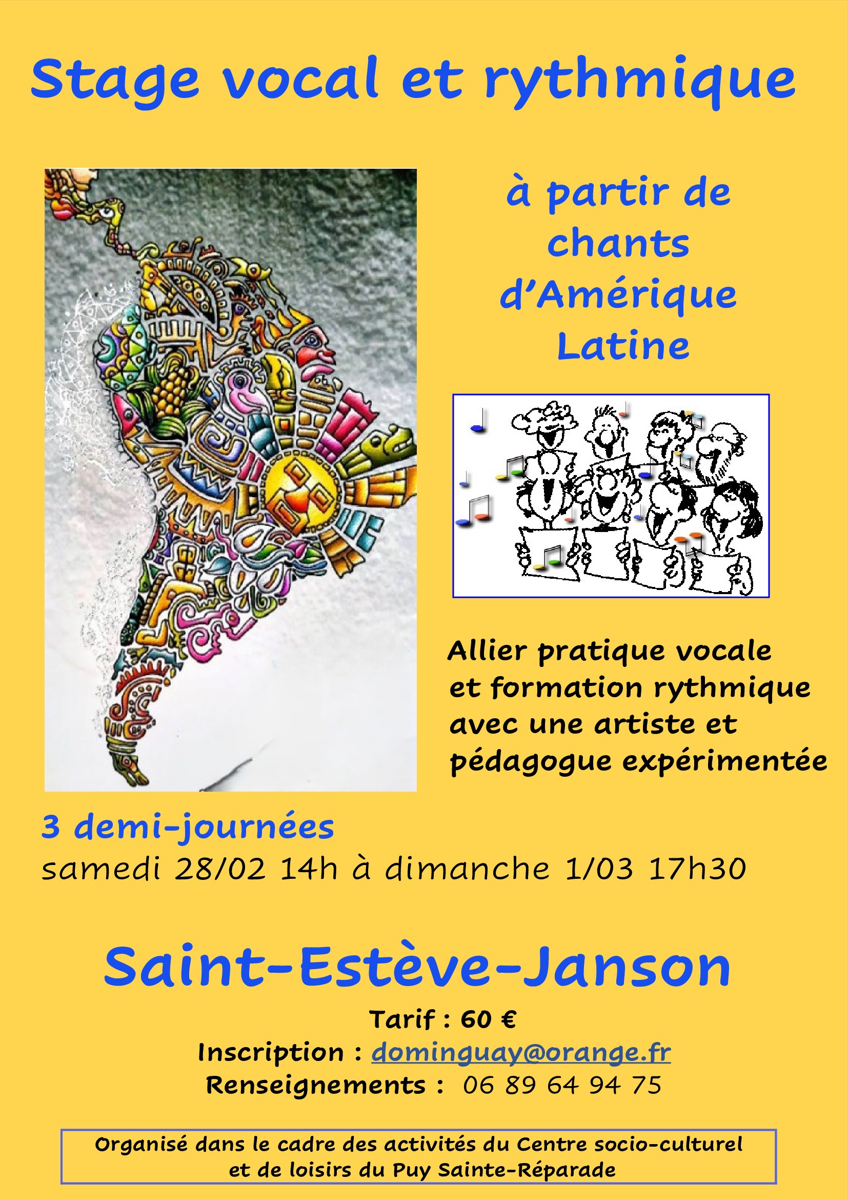 Stage vocal et rythmique � partir de chants d'Am�rique Latine
