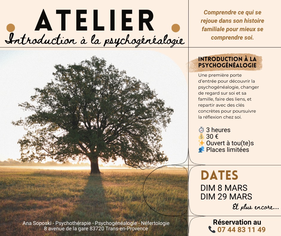 Atelier introduction � la psychog�n�alogie