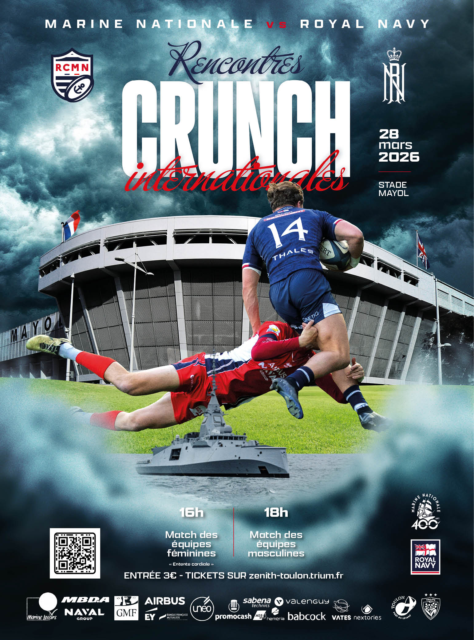 Rugby - Crunch 2026 Marine Nationale vs Royal Navy