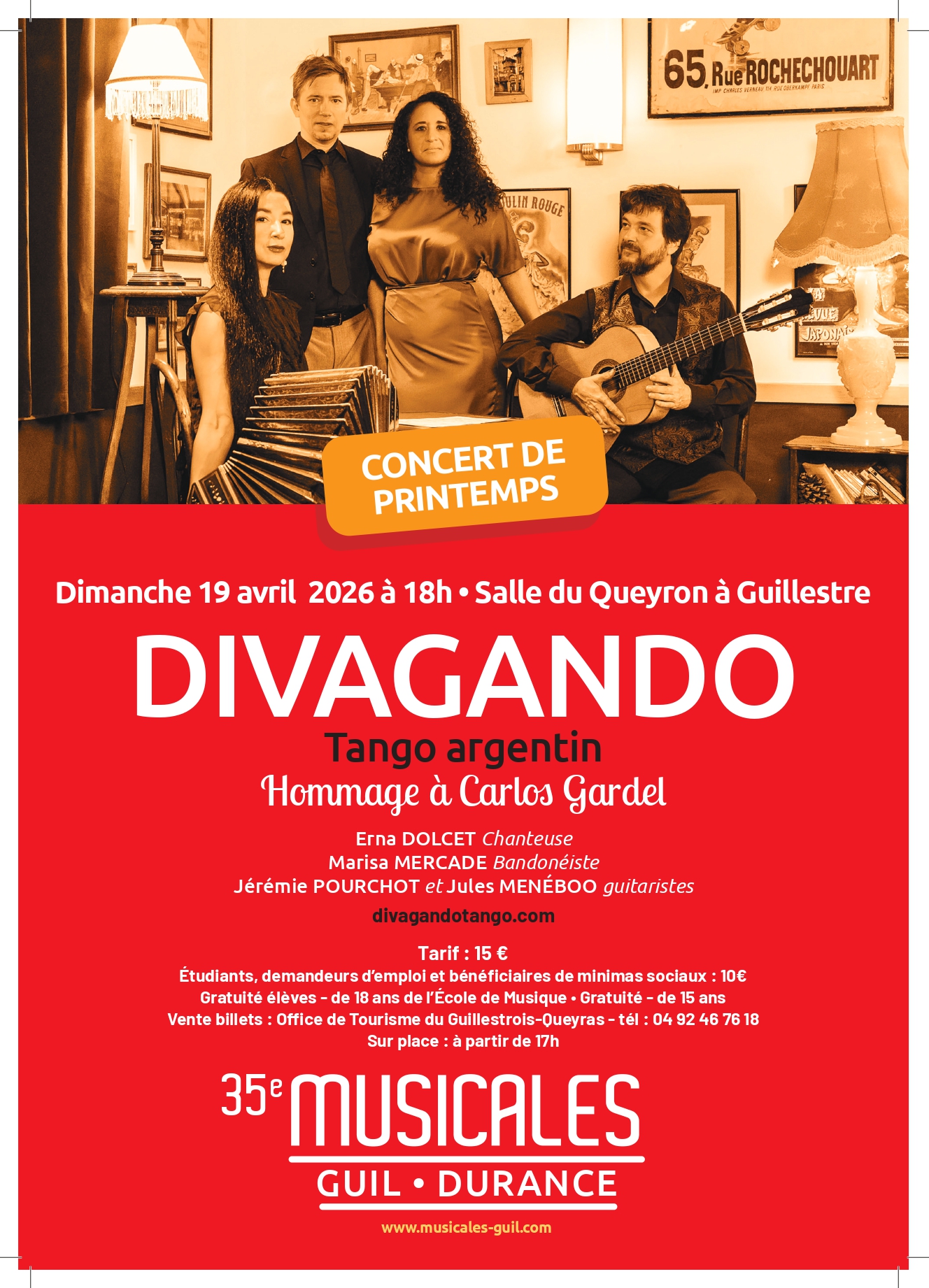 MUSICALES GUIL DURANCE - DIVAGANDO, Tango argentin