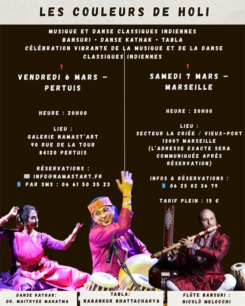 Spectacle de musique et de danse classiques indiennes � la Galerie Namast'Art