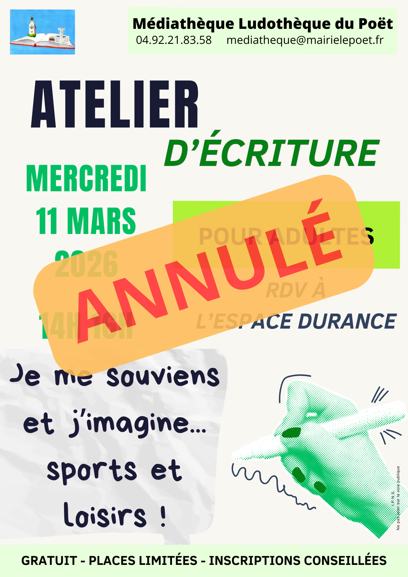 Annul� - Atelier d'�criture pour adultes