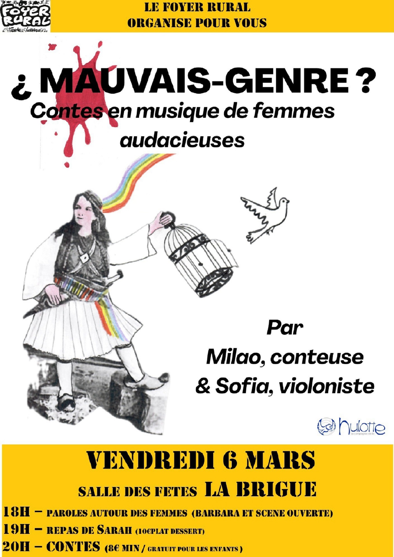 Spectacle textes et contes autour des femmes, Foyer Rural