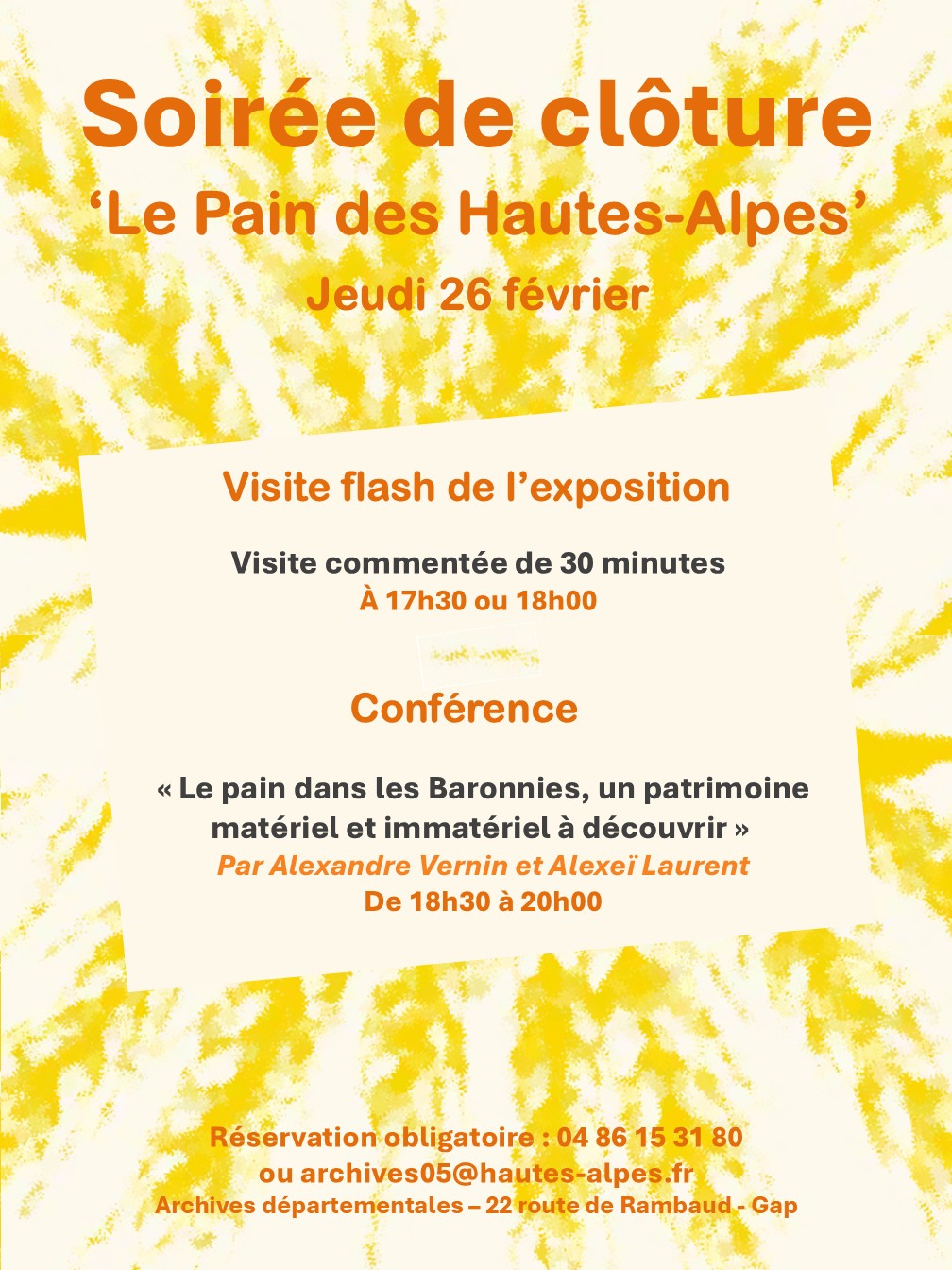 Soir�e de cl�ture de l'exposition Visite et conf�rence