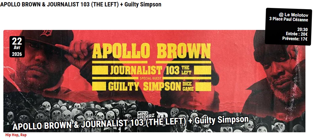 Apollo Brown & Journalist 103 (The Left) + Guilty Simpson