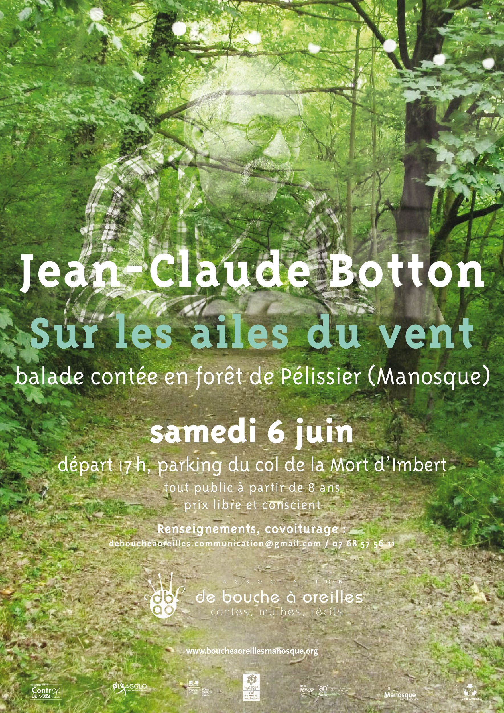 �Sur les ailes du vent�, balade cont�e en for�t de P�lissier avec Jean-Claude Botton