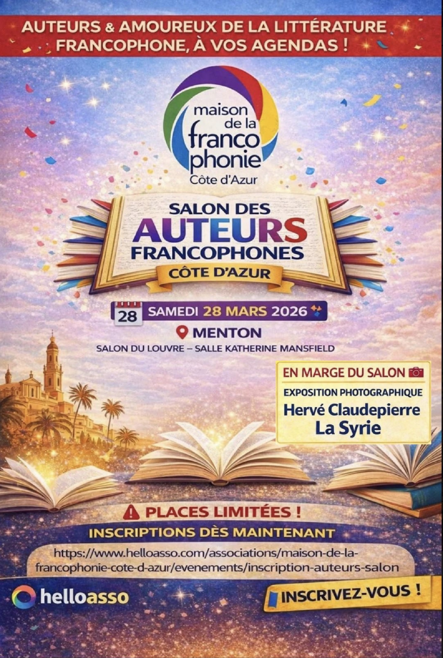 Salon des Auteurs Francophones 2026 - �dition C�te d'Azur