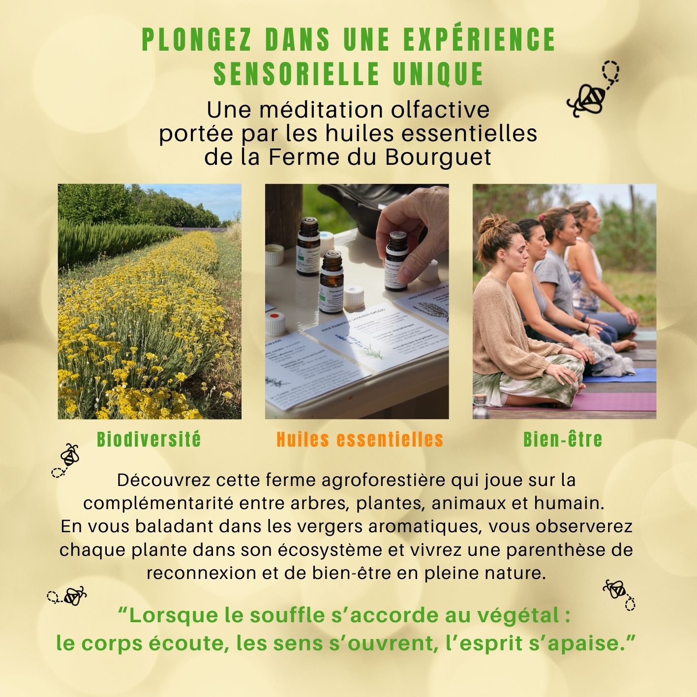 Exp�rience sensorielle � la Ferme du Bourguet