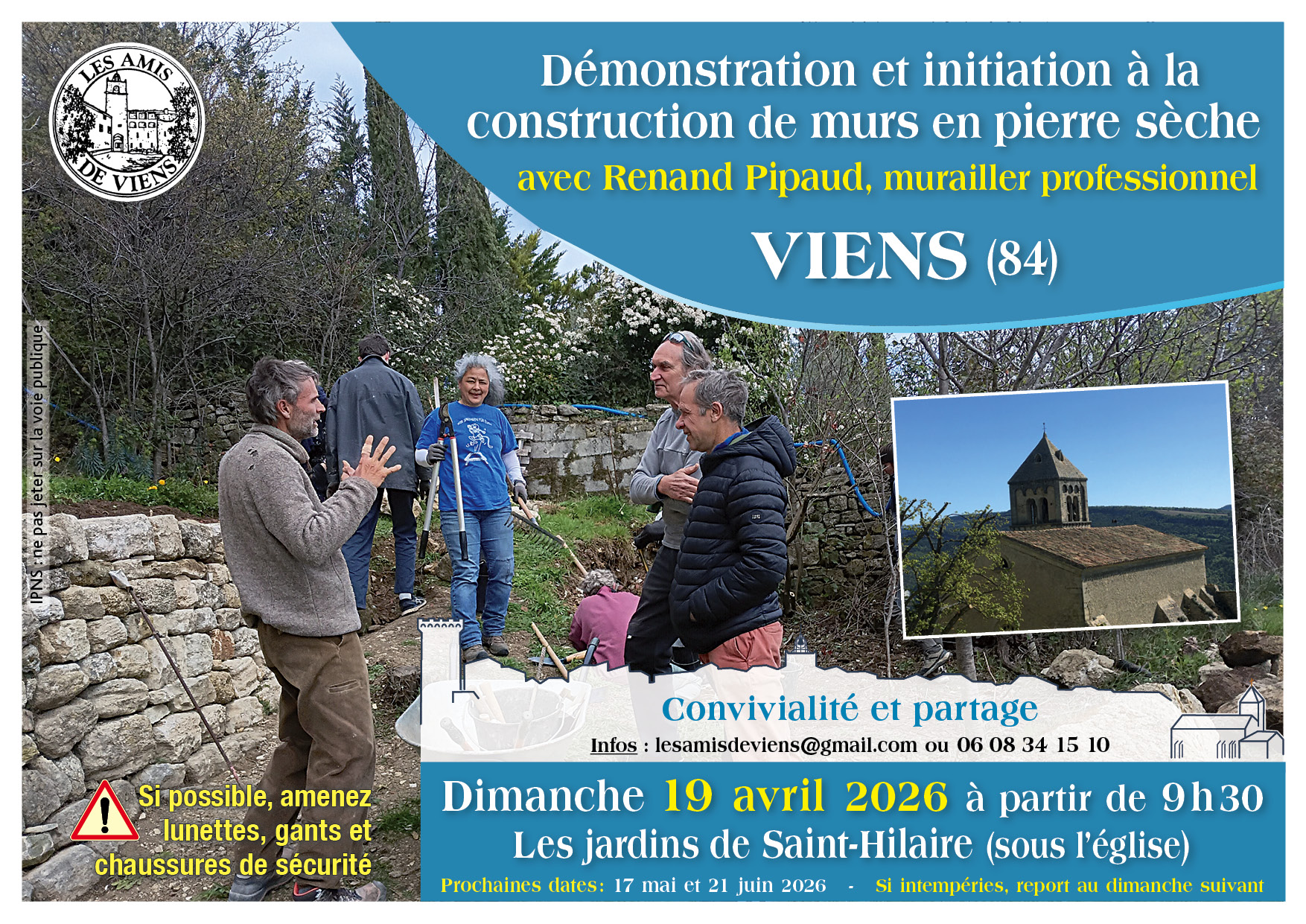 D�monstration et initiation � la construction de murs en pierre s�che avec Renand Pipaud, murailler professionnel