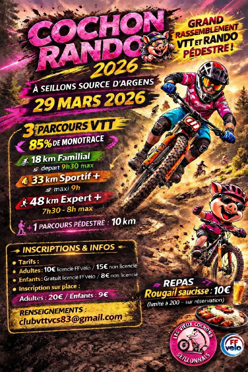 Randonn�es VTT et p�destres : Cochon Rando