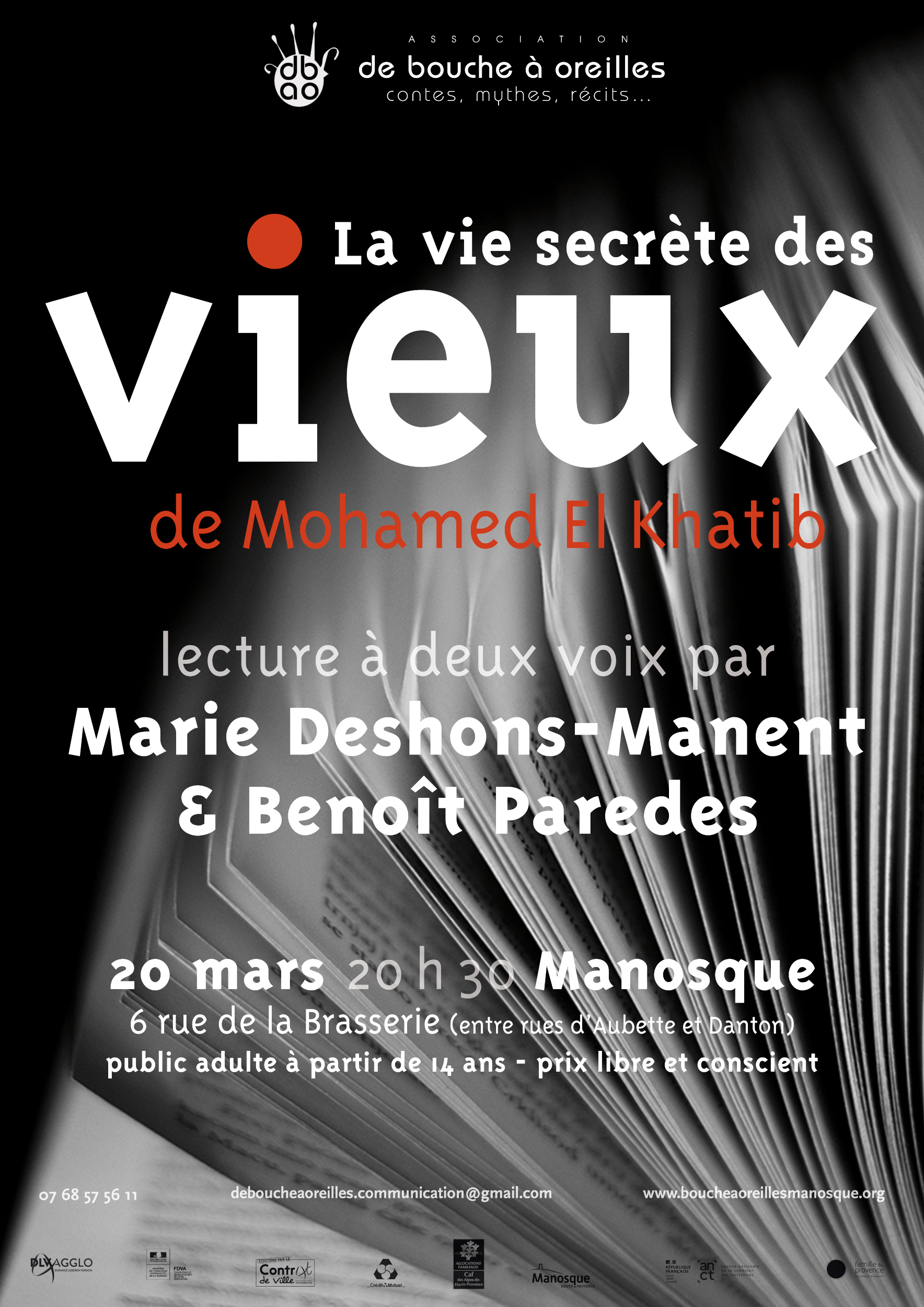 �La vie secr�te des vieux�, lecture par Marie Deshons-Manent et Beno�t Paredes