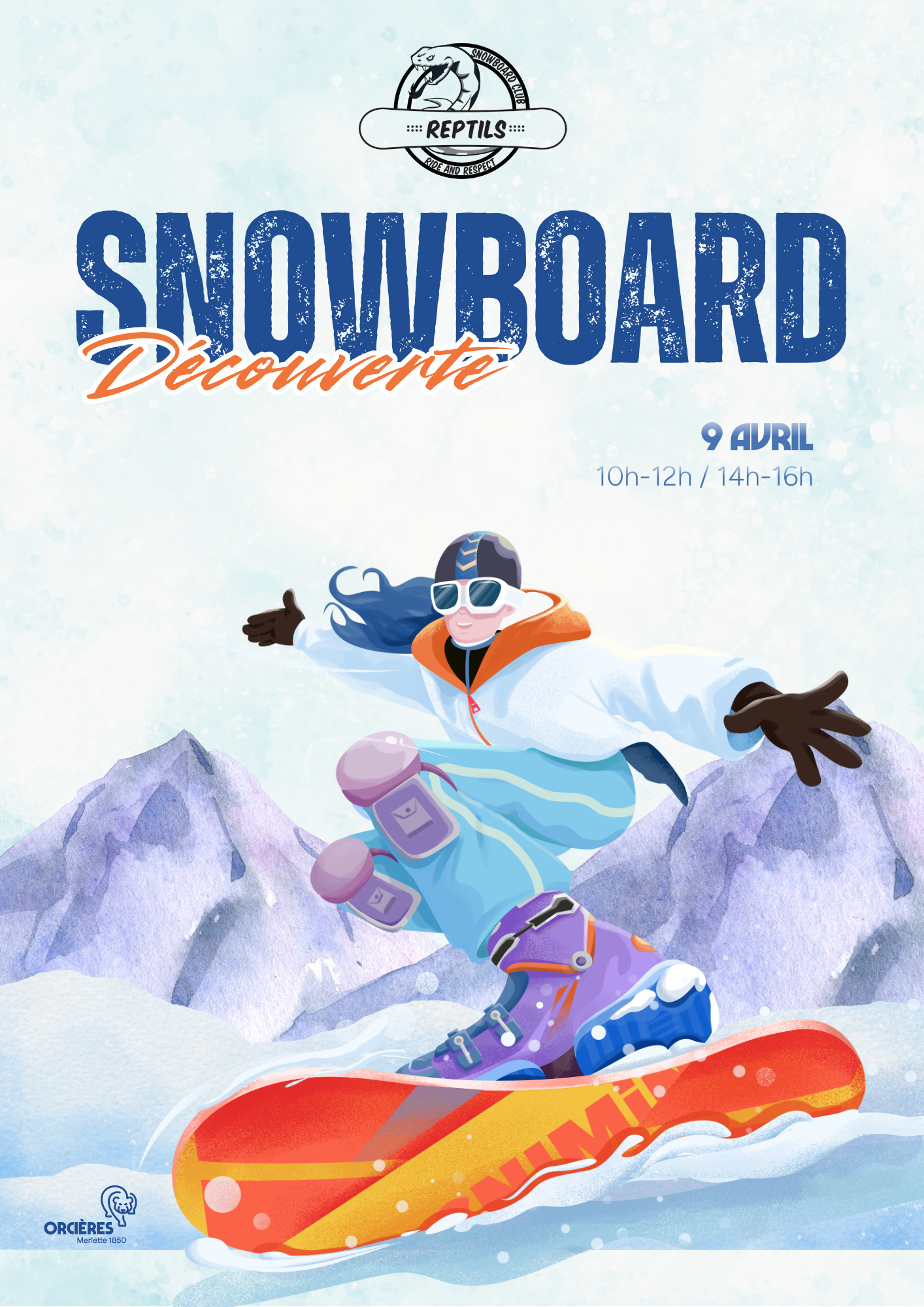 Initiation au snowboard avec nos Reptils !