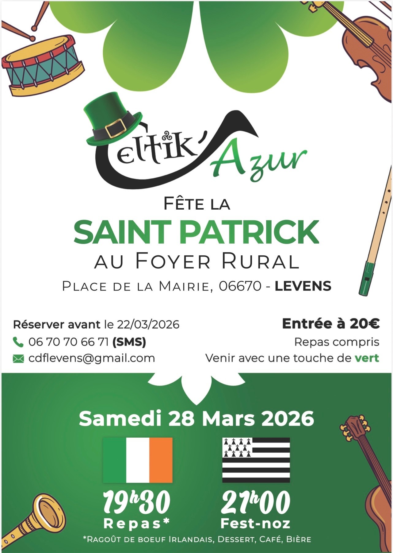 La Saint-Patrick s�invite � Levens