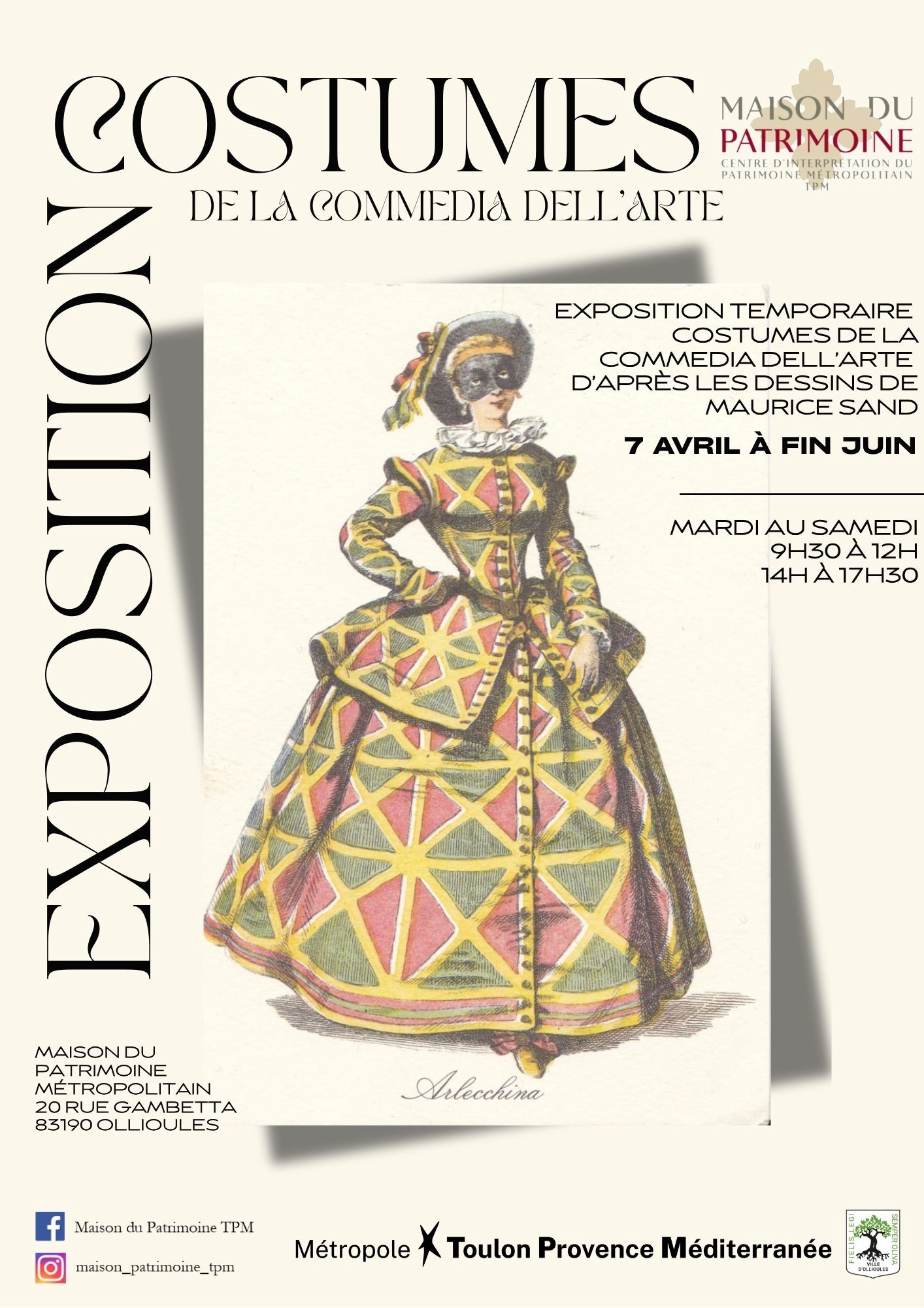 Exposition costumes sur la Commedia Dell'Arte, d'apr�s les dessins de Maurice Sand