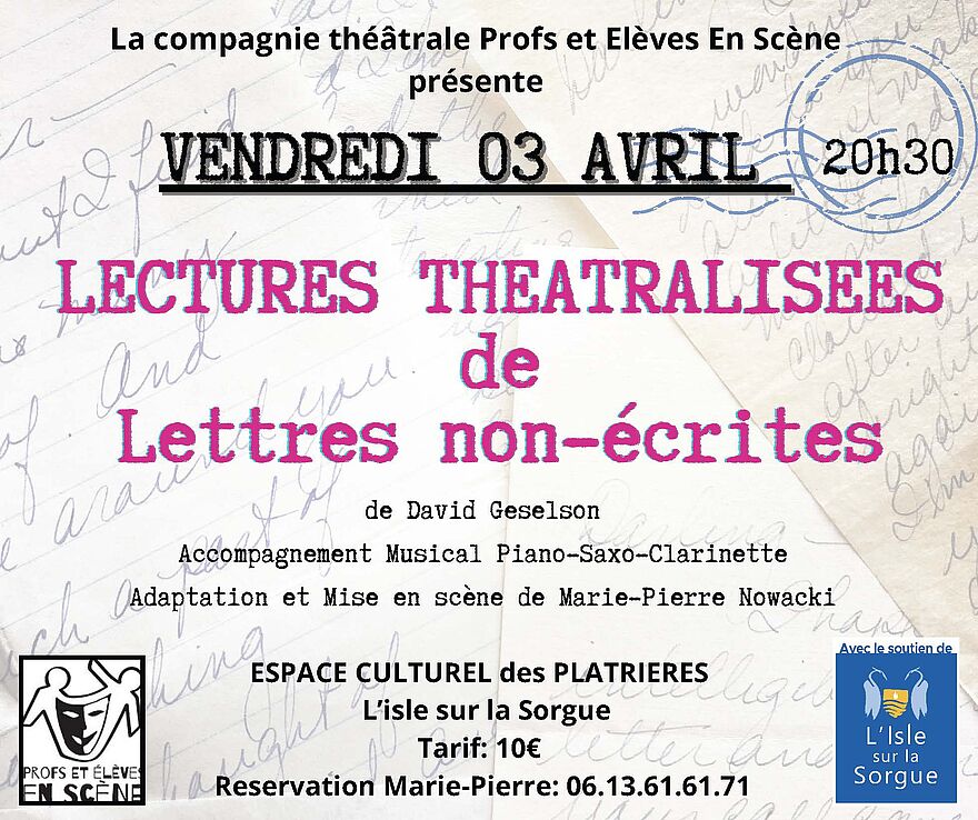 Lectures th��tralis�es de lettres non-�crites