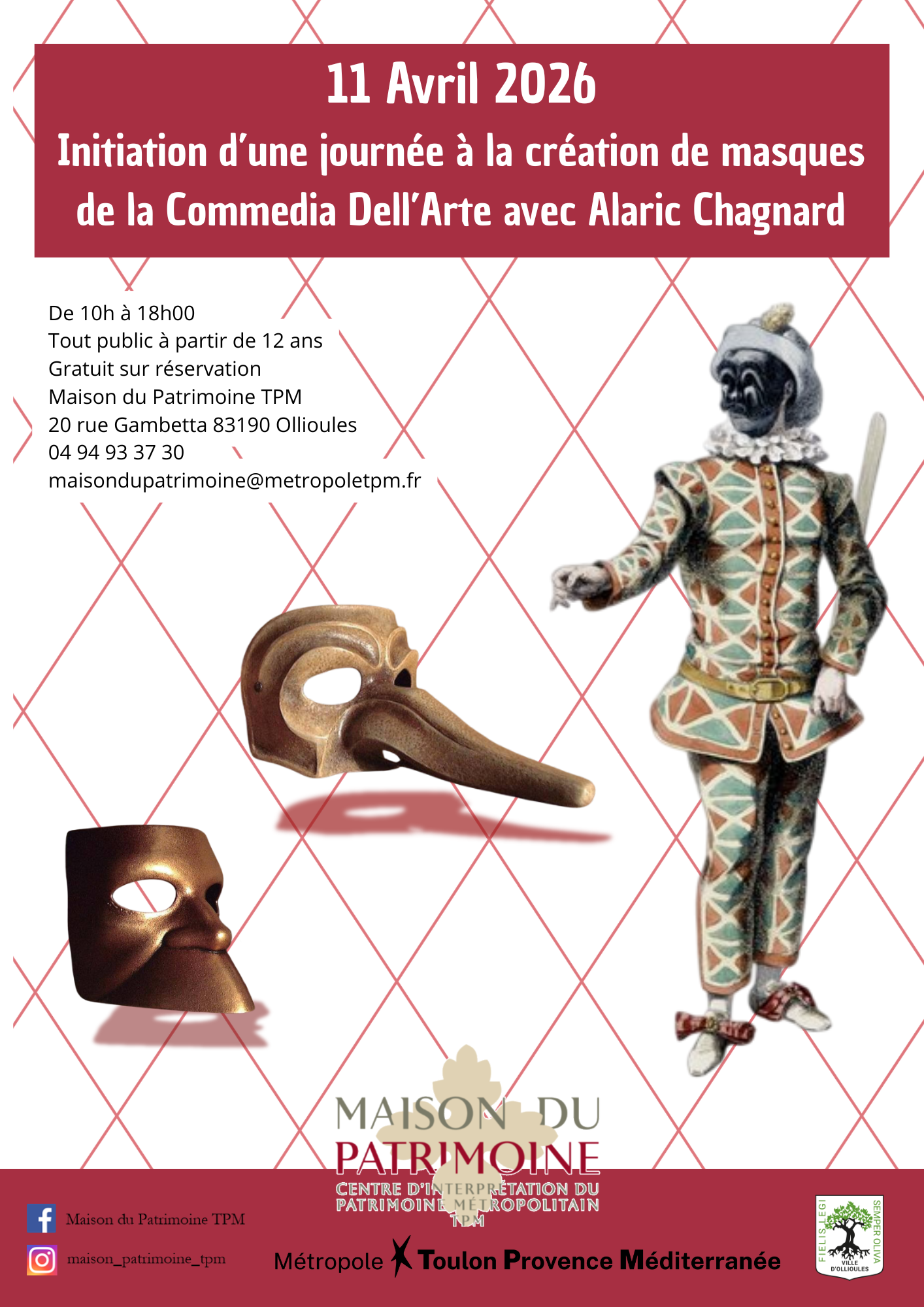Initiation � la cr�ation d'un masque pour la sc�ne La Commedia Dell' Arte