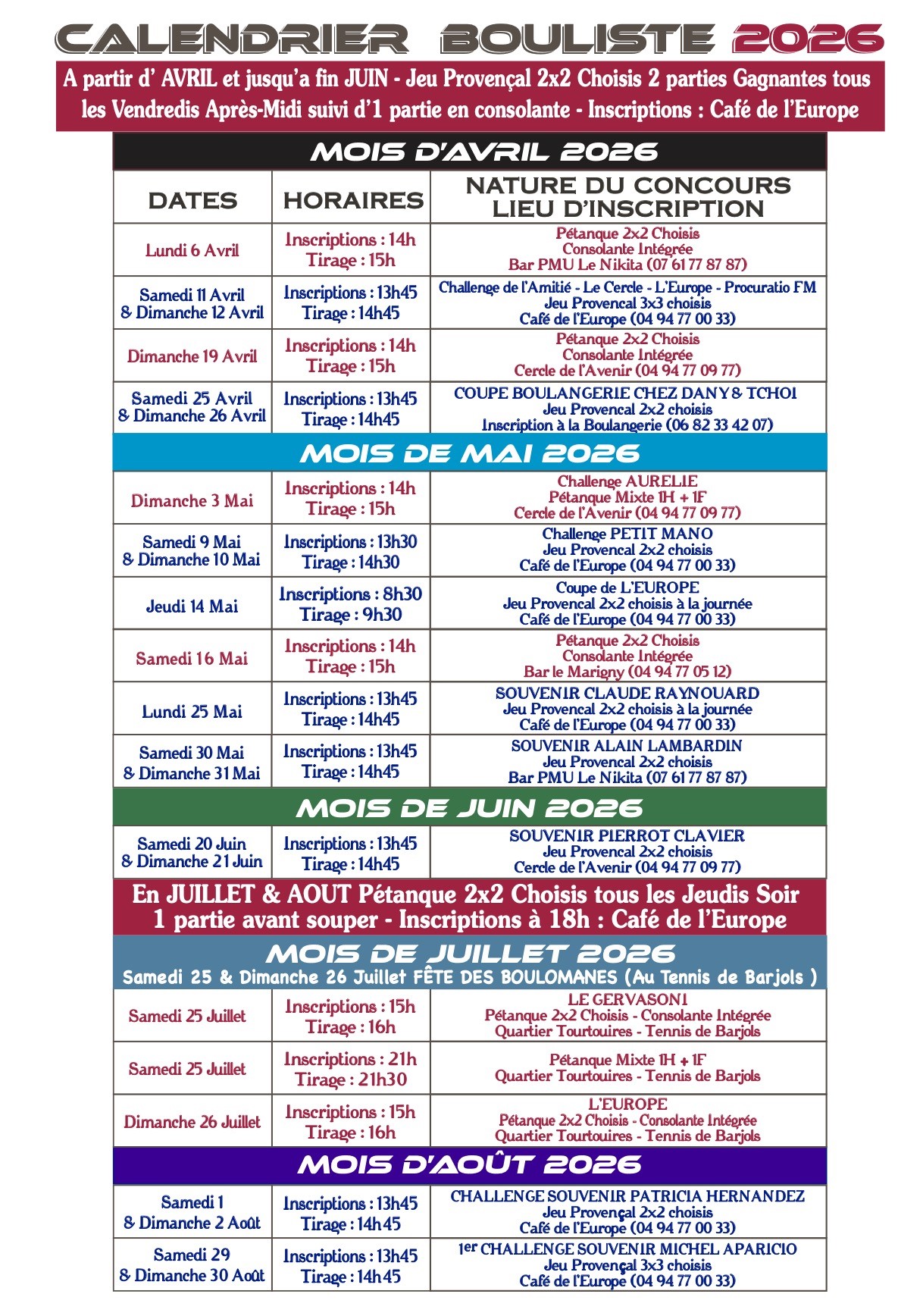 Souvenir Pierrot Clavier : Jeu proven�al 2x2 choisis