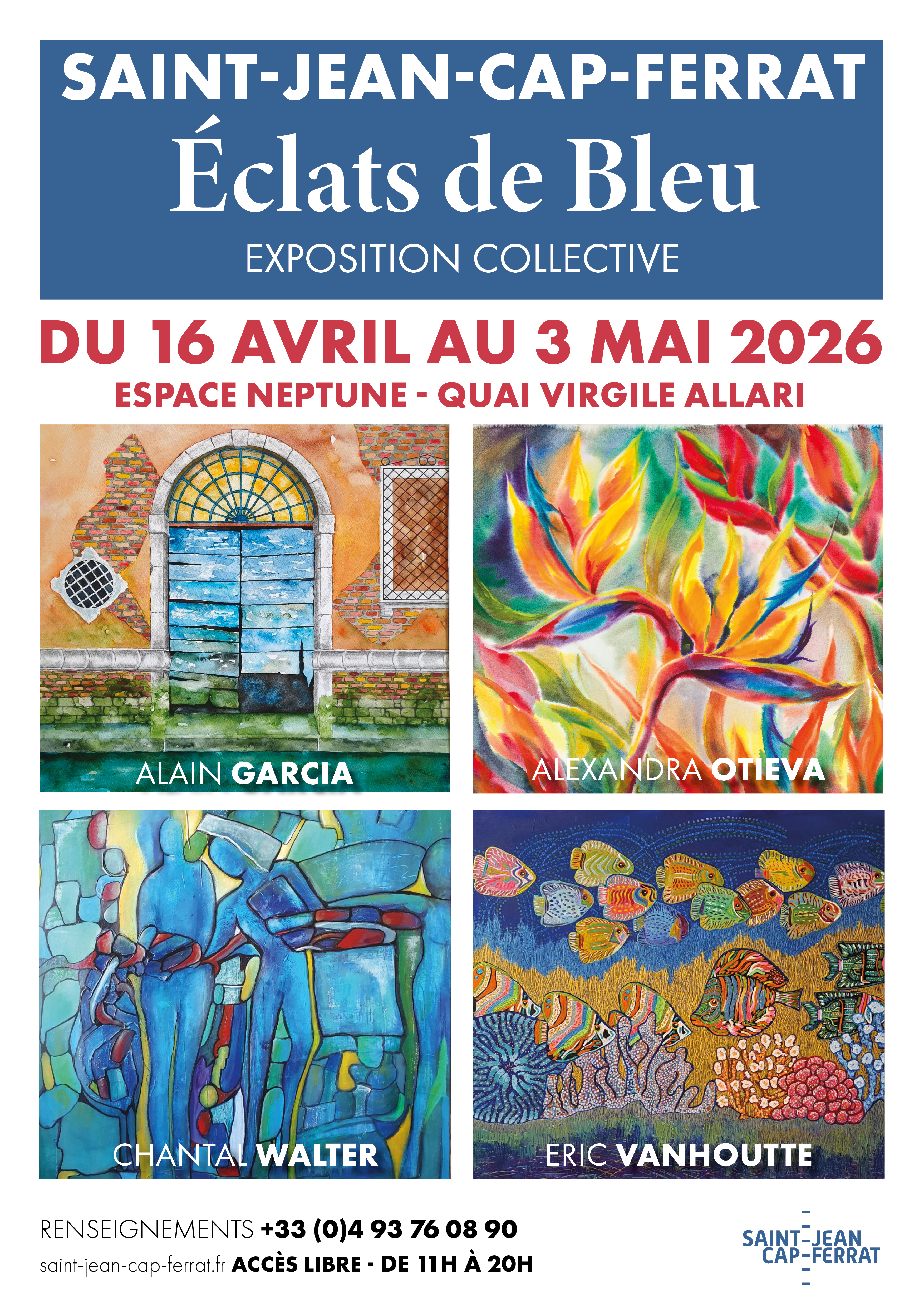 Exposition artistique collective : �clats de Bleu