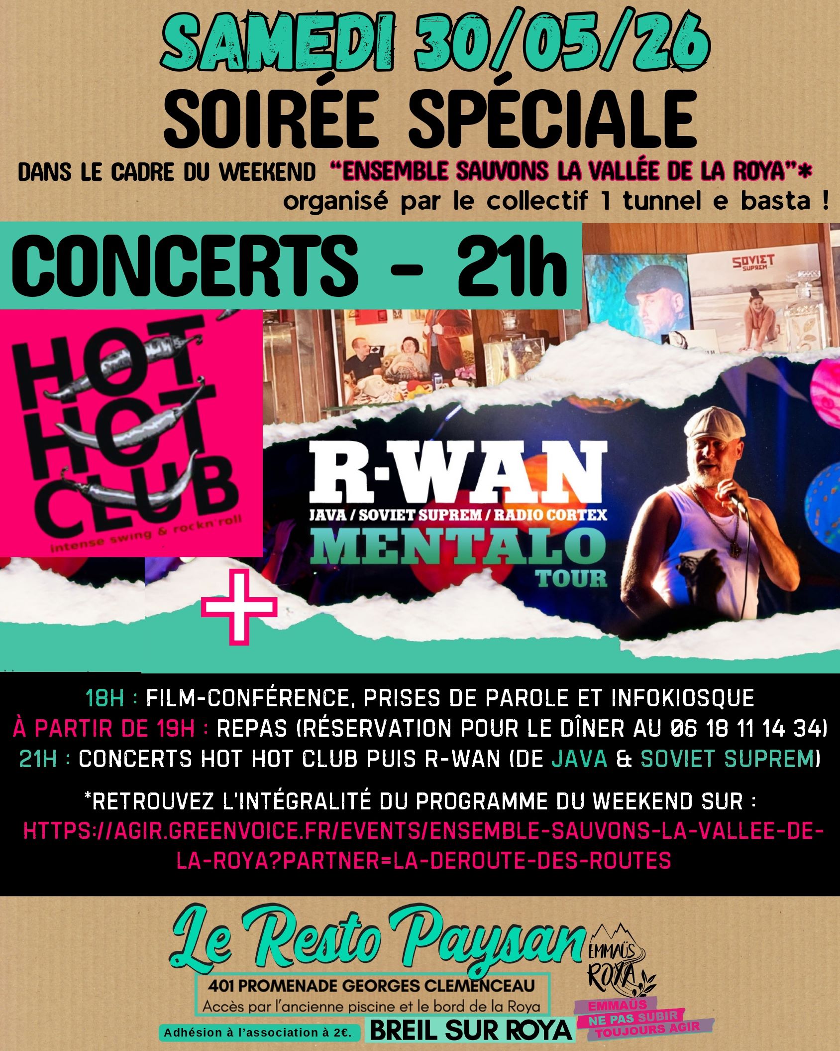 Soir�e sp�ciale - concerts avec le Hot Hot Club puis R-WAN / Mentalo Tour