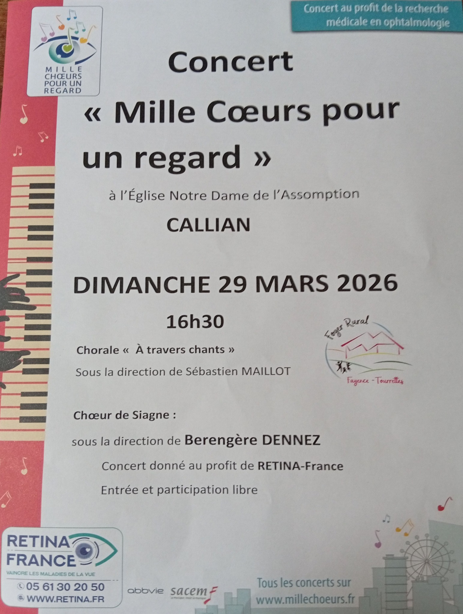 Concert Mille C�urs pour un regard