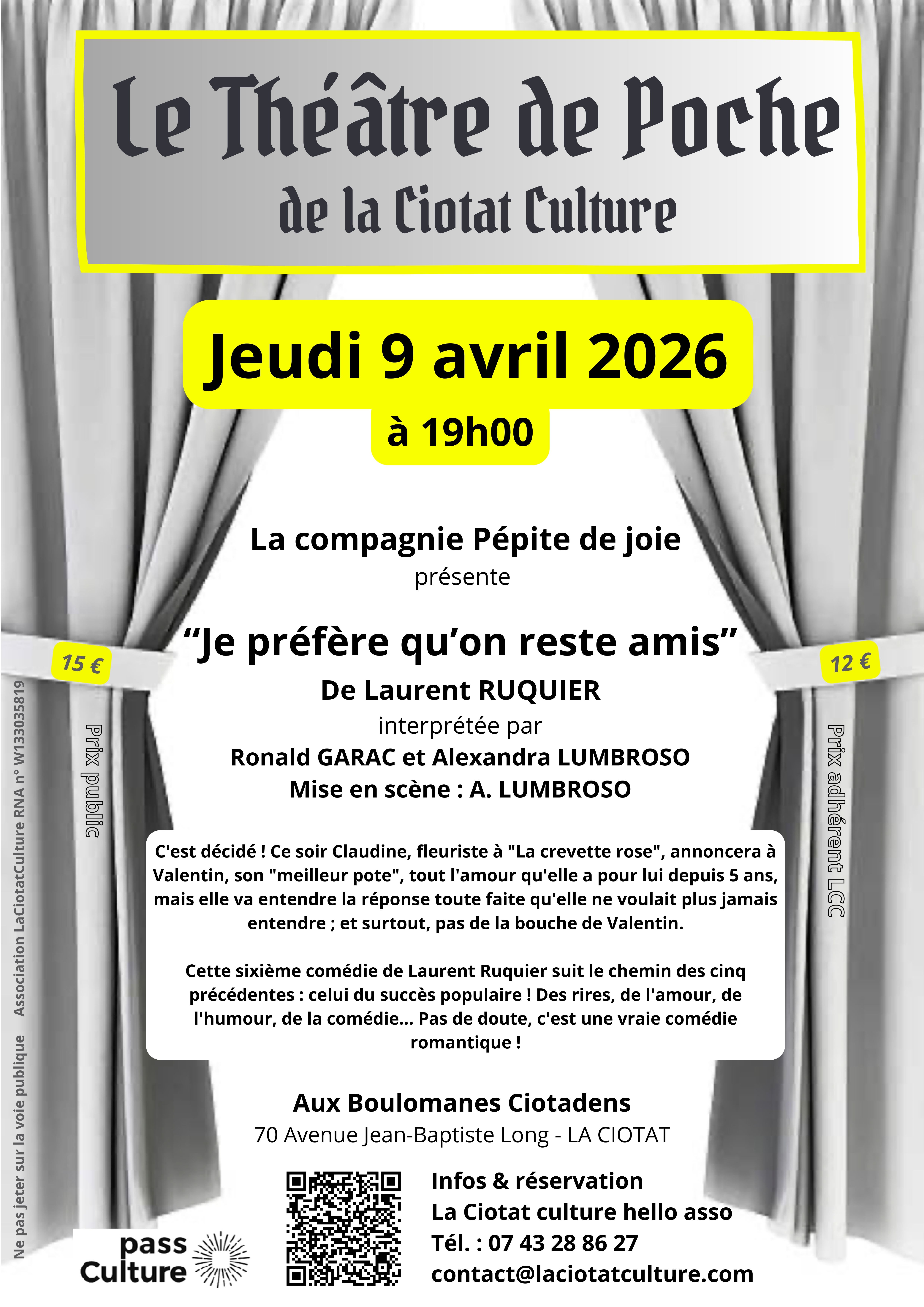 Th��tre de Poche - Je pr�f�re qu�on reste amis