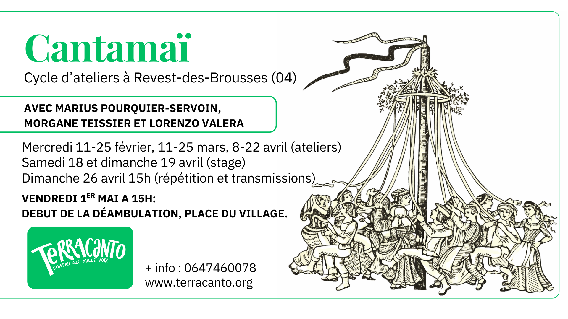 Cycle d'ateliers de chant du mois de mai � Revest-des-Brousses