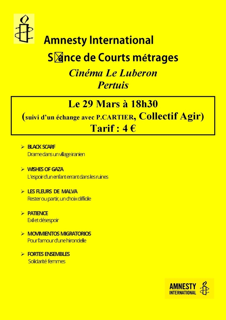 S�ance de courts m�trages Amnesty International