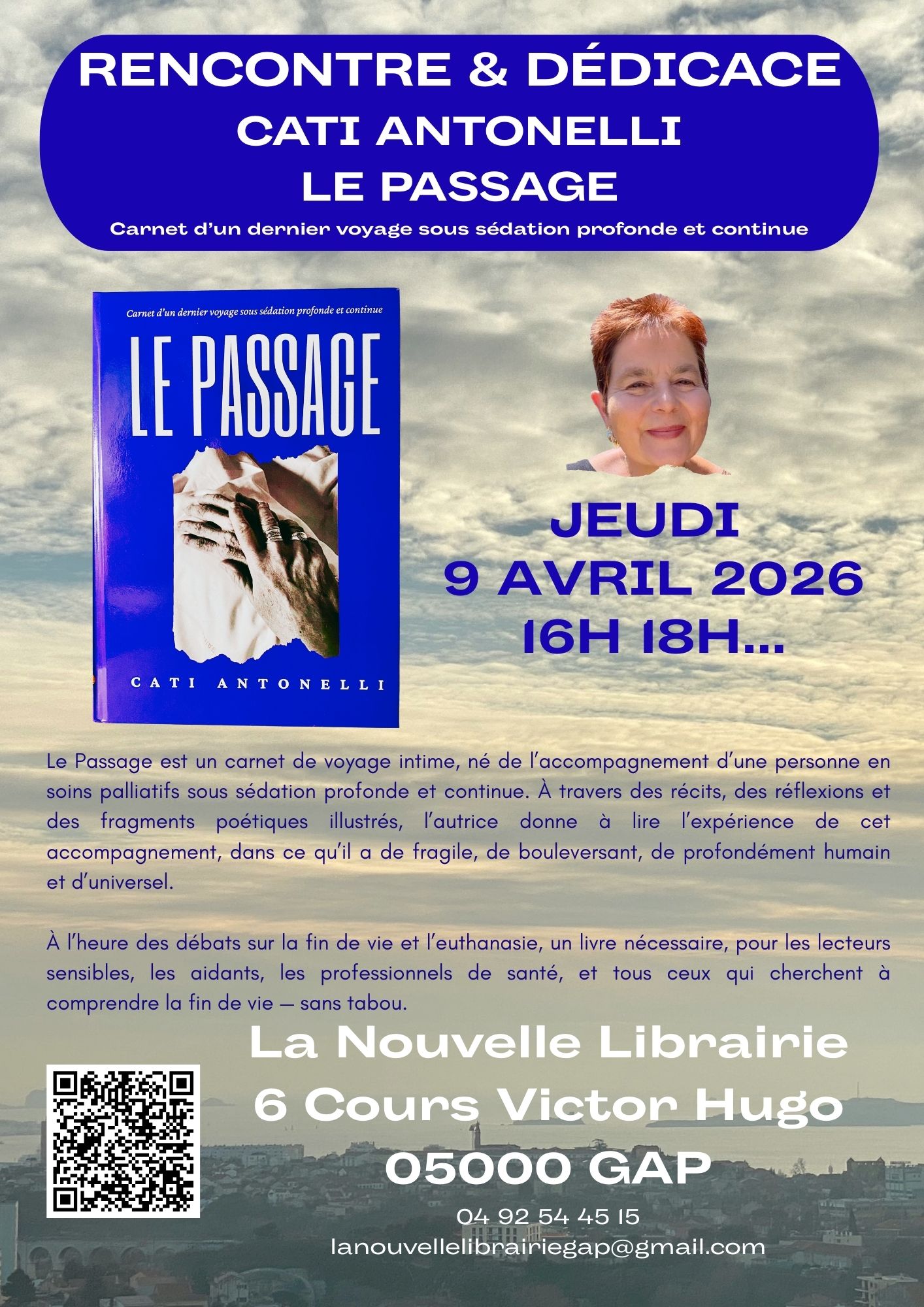 Rencontre-d�dicace avec Cati Antonelli pour Le Passage, carnet d'un dernier voyage sous s�dation profonde et continue