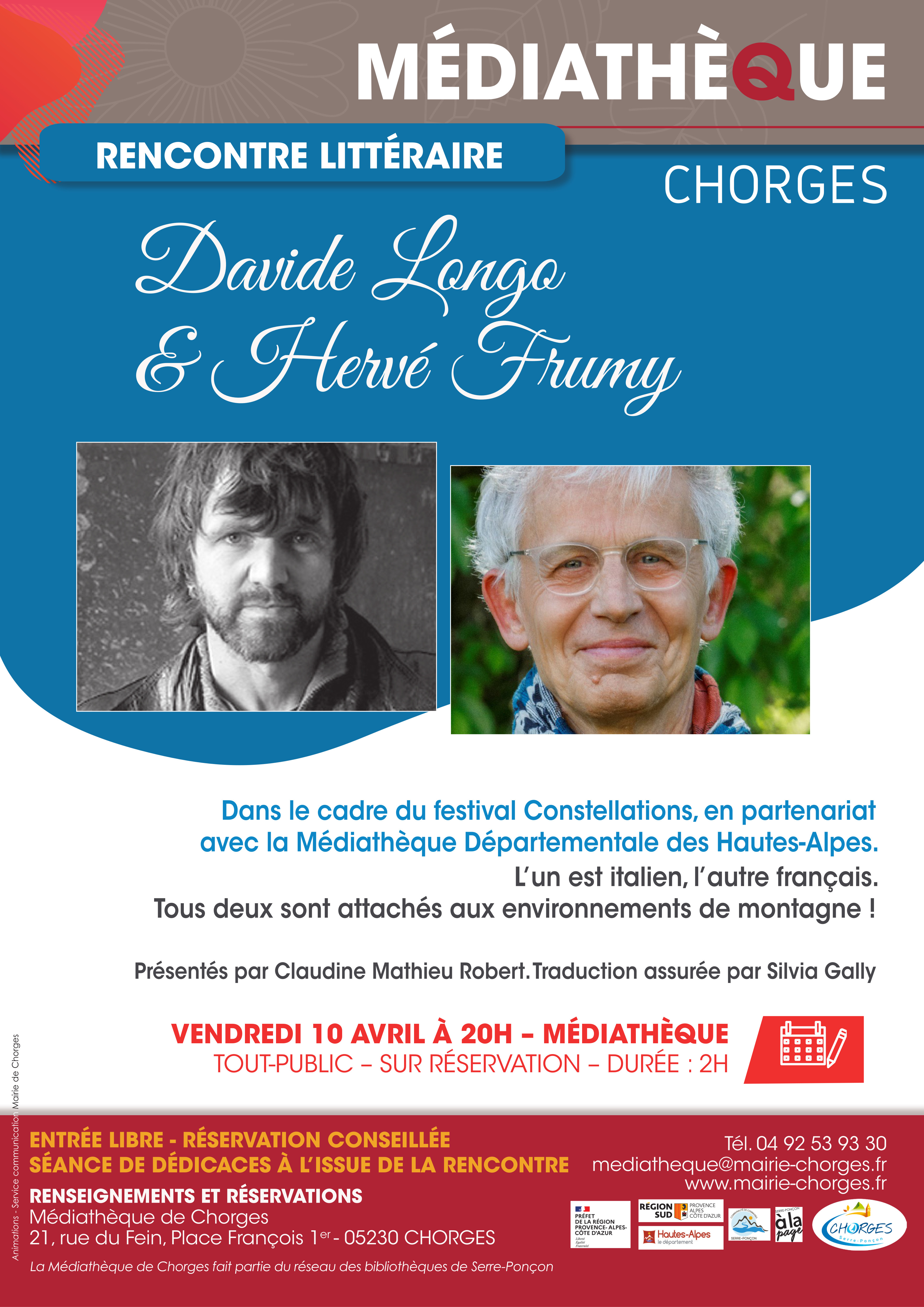 Rencontre litt�raire - Davide Longo & Herv� Frumy