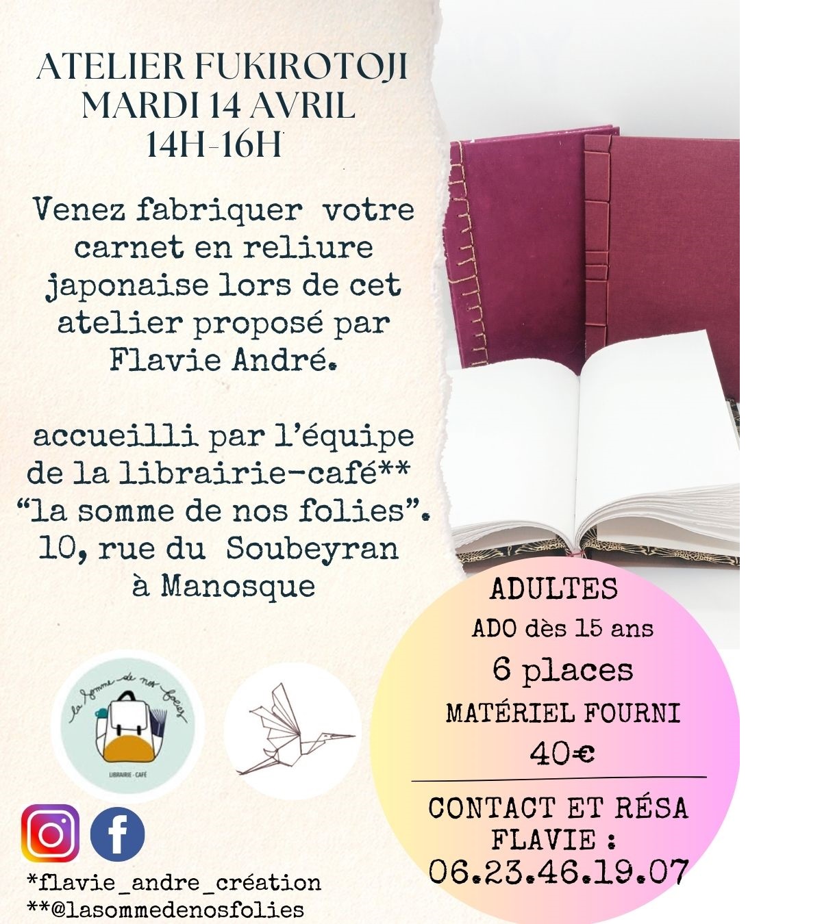 Atelier de reliure japonaise