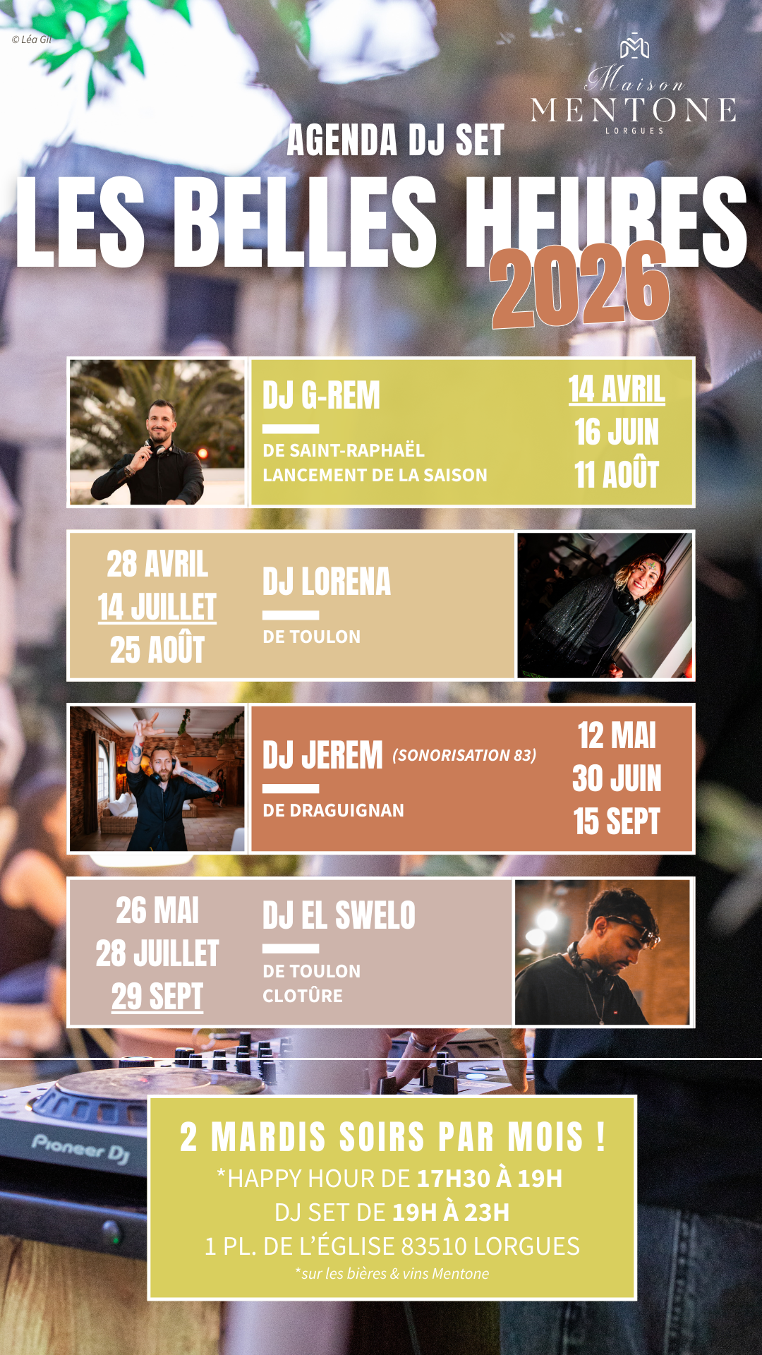 Les Belle Heures 2026- DJ EL SWELO- Maison Mentone