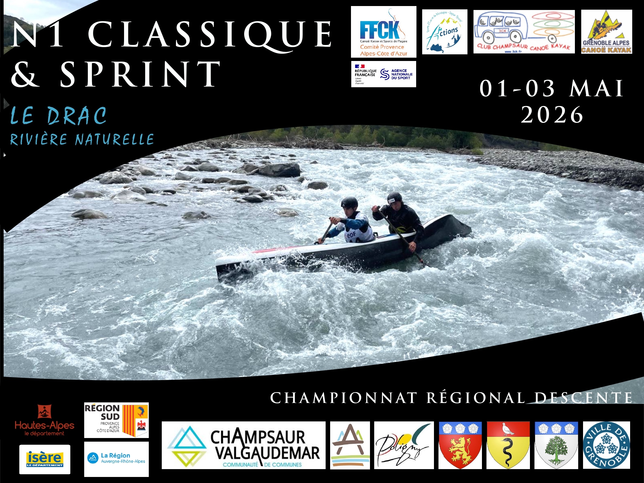 Championnat r�gional Cano� kayak - Descente Drac 2026