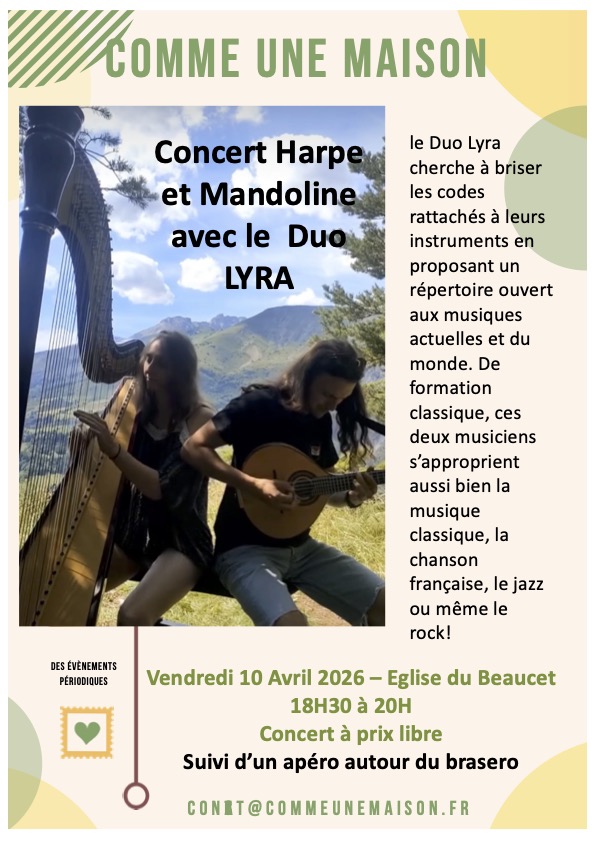 Concert Harpe et Mandoline avec le Duo LYRA