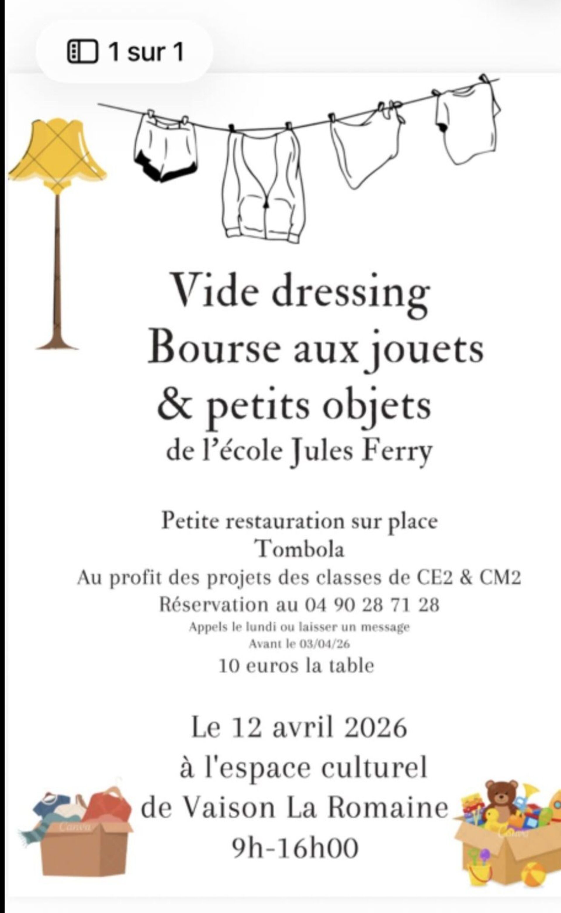 Vide dressing - Bourse aux jouets et petits objets de l'�cole Jules Ferry