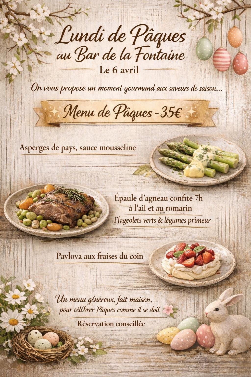 Menu sp�cial P�ques