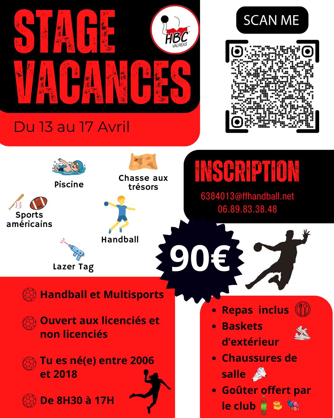 Stage vacances handball et multisports Printemps 2026