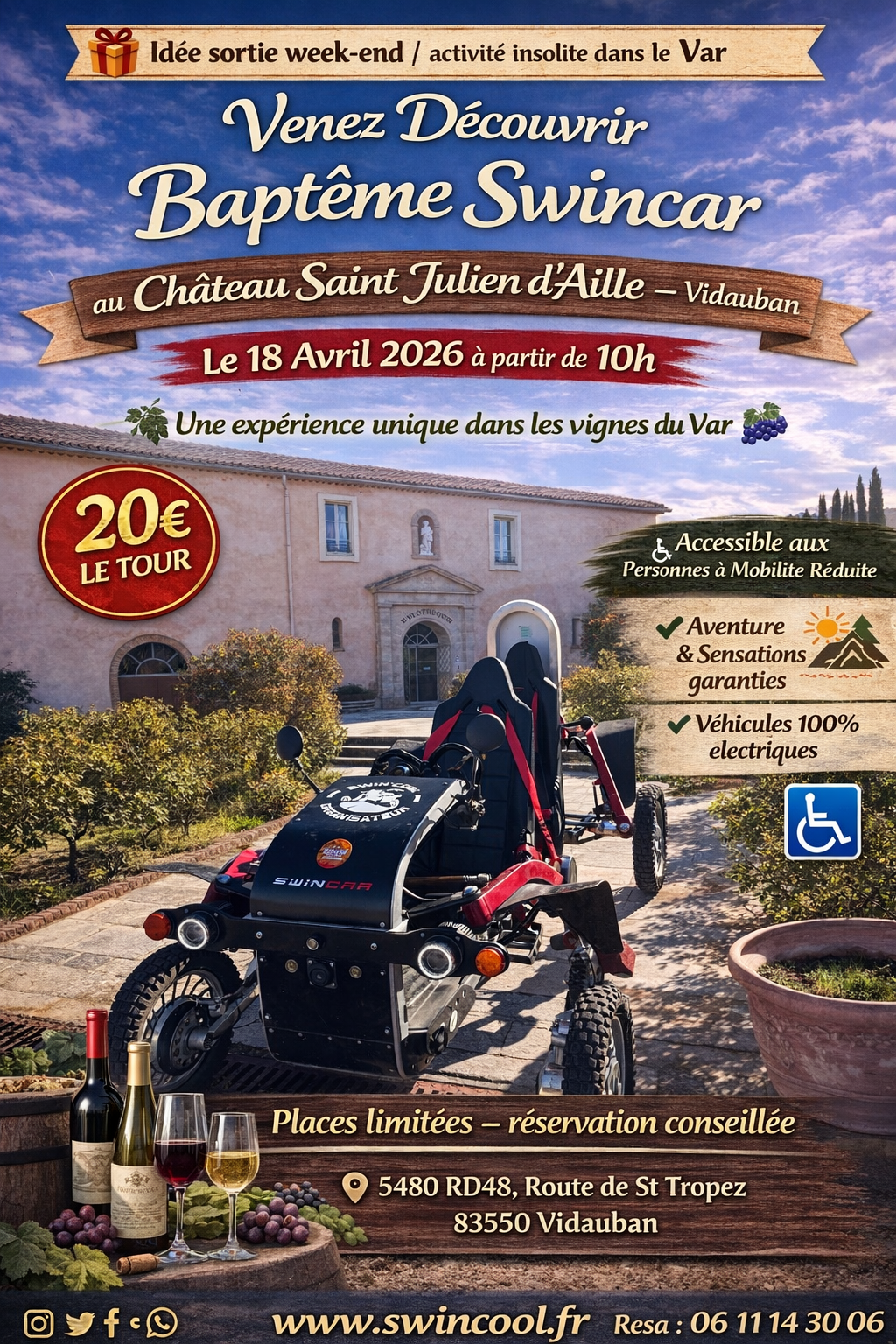 Parcours D�couverte en Swincar - Domaine deSaint Julien D'Aille
