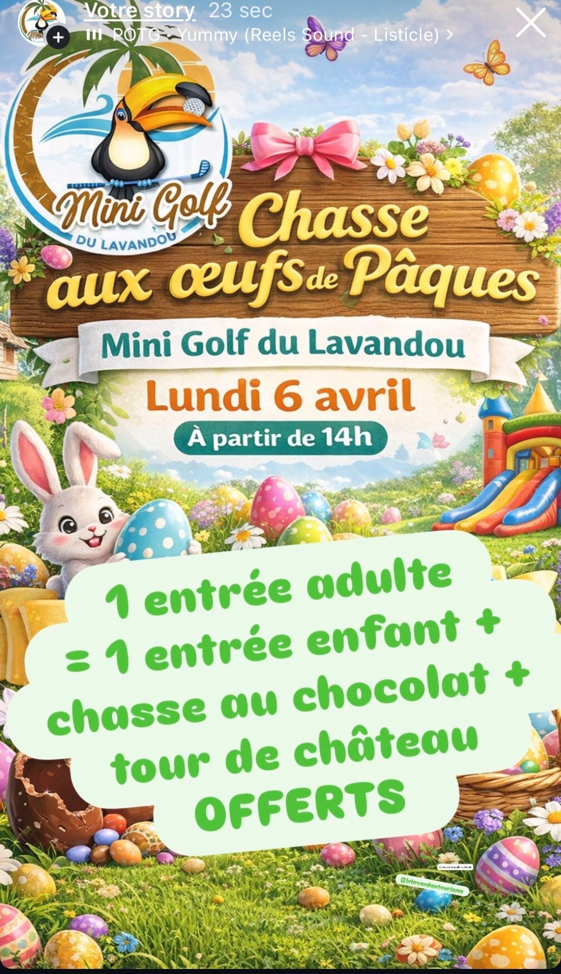 Chasse aux �ufs de P�ques au Mini Golf du Lavandou