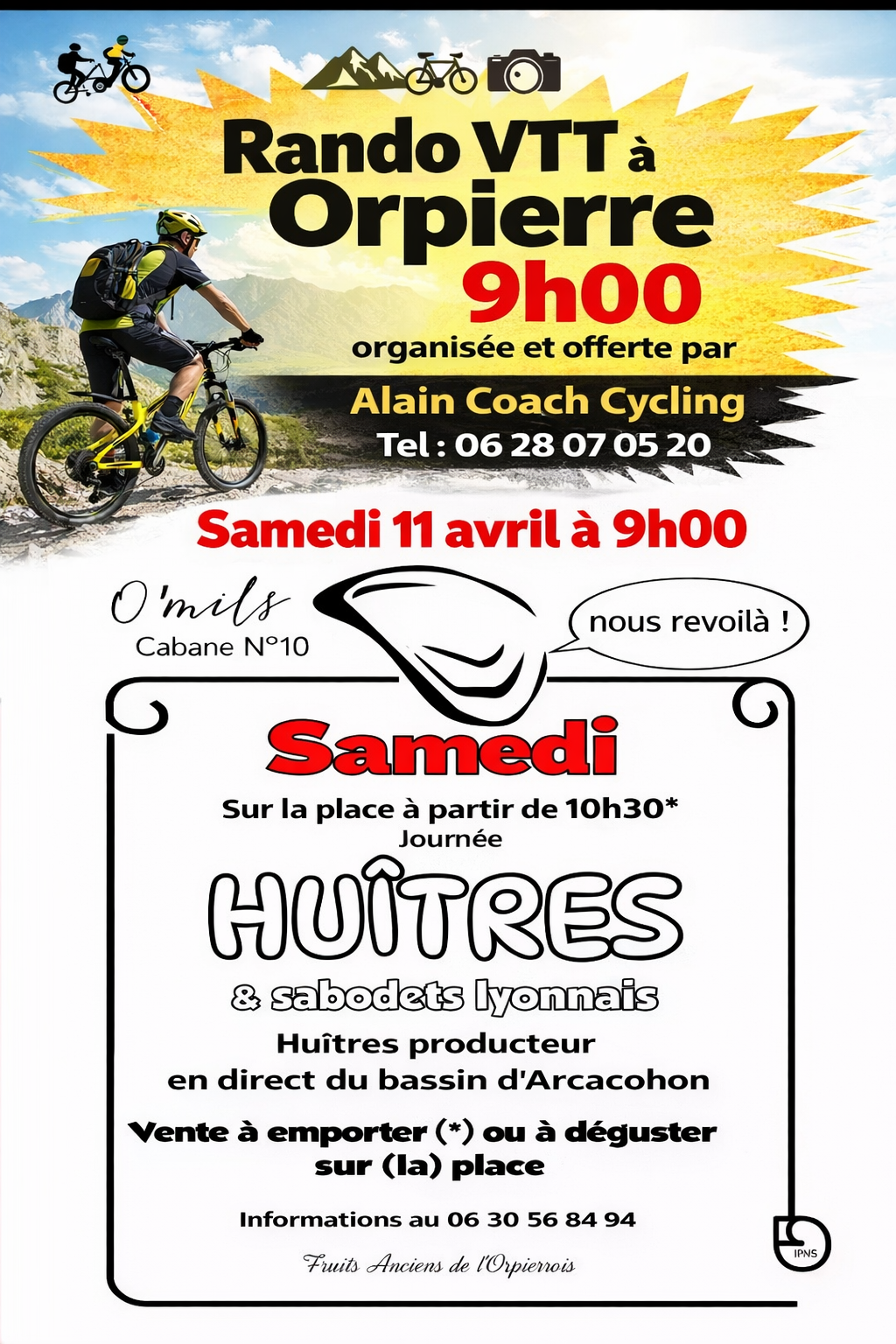 Rando VTT, hu�tres & sabodets