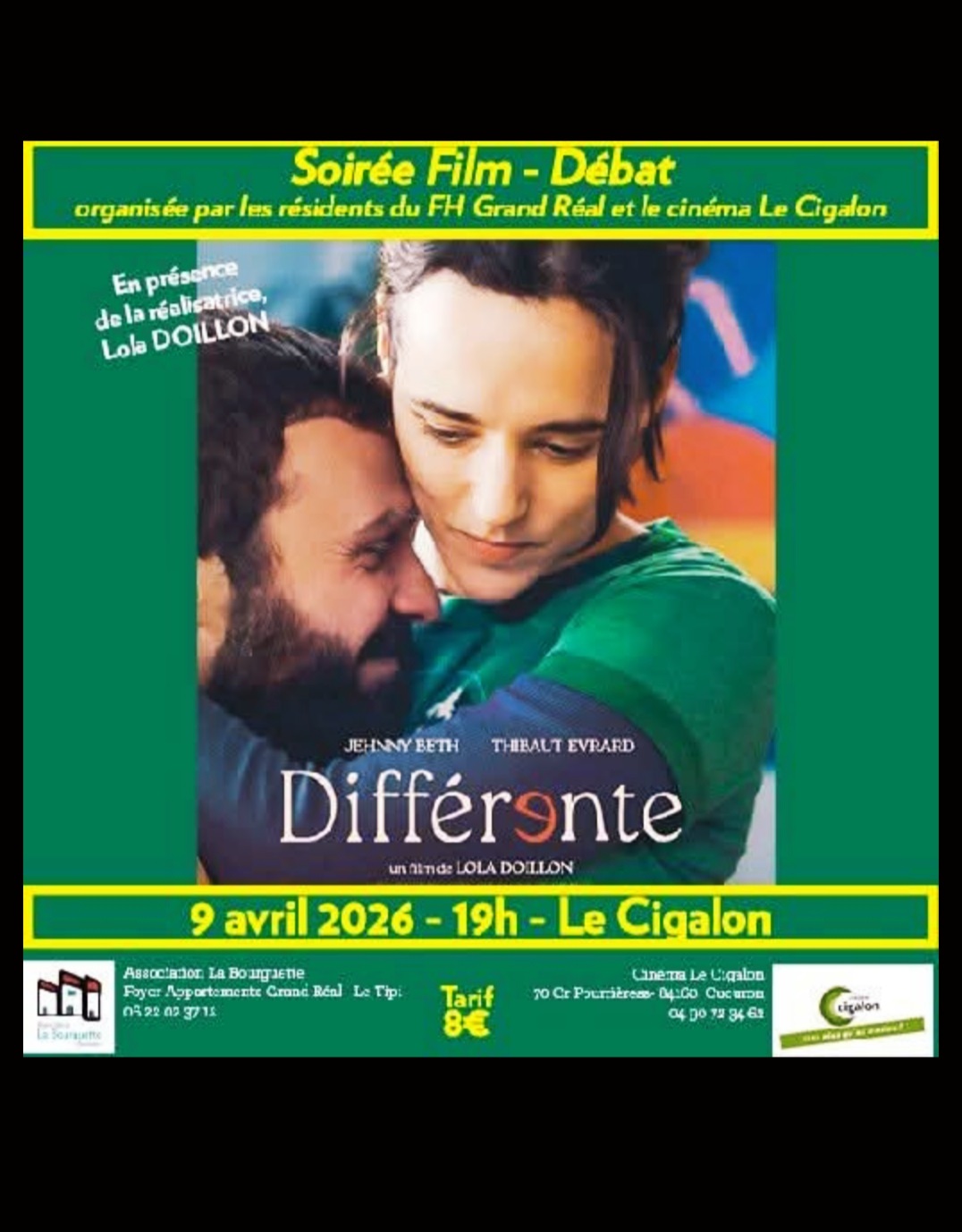 Soir�e Cin� D�bat  organis� par le Grand R�al, � La Bourguette au cin�ma le Cigalon