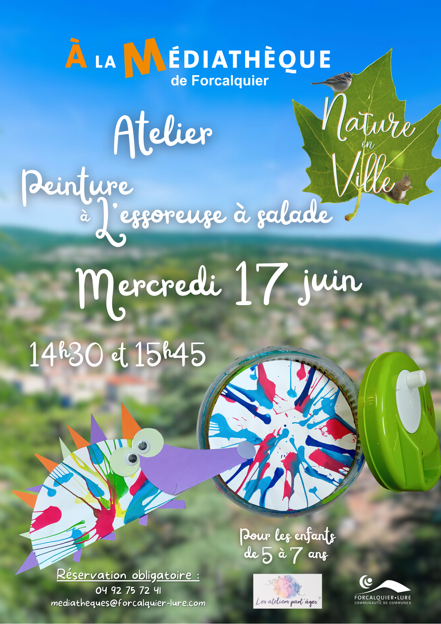 Nature en Ville : Atelier peinture � l'essoreuse � salade