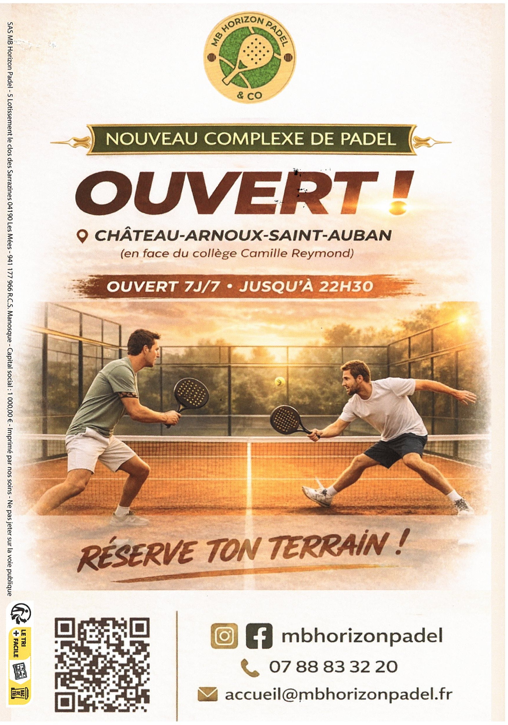 Journ�e porte ouverte : d�couverte du padel