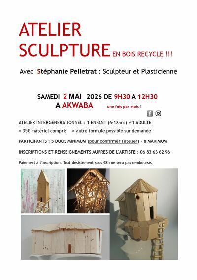 Atelier sculpture en bois recycl� !