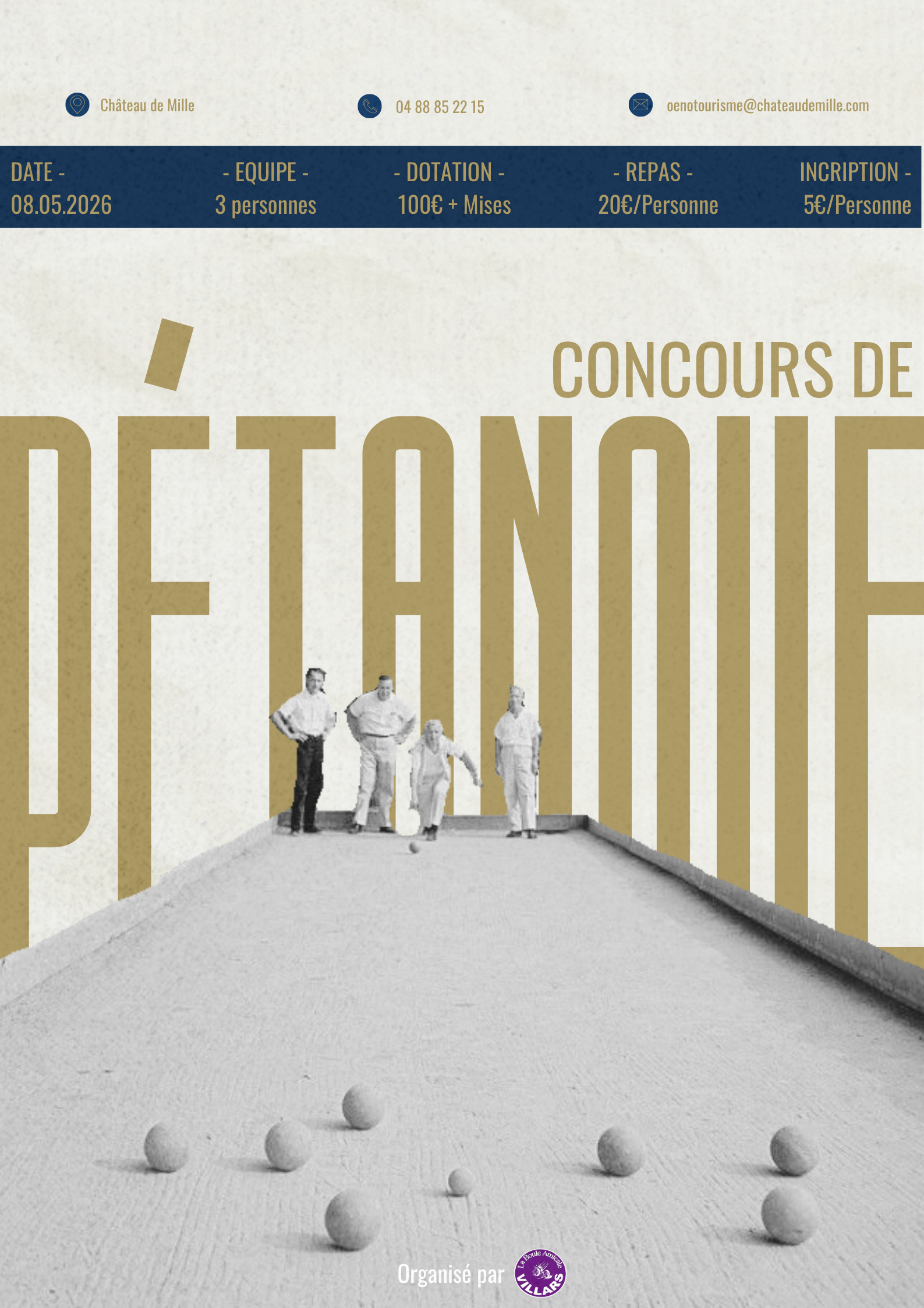 Concours de p�tanque - Ch�teau de Mille