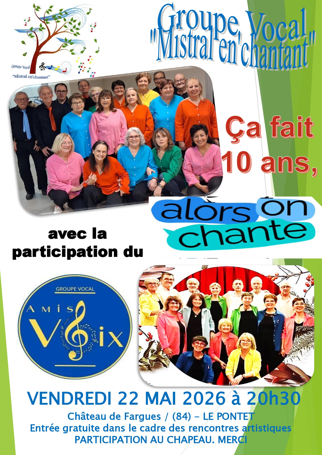 Concert ��a fait 10 ans, alors on chante !�