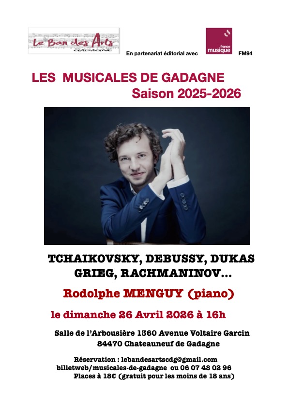 Musicales de Gadagne concert du 26 avril 2026