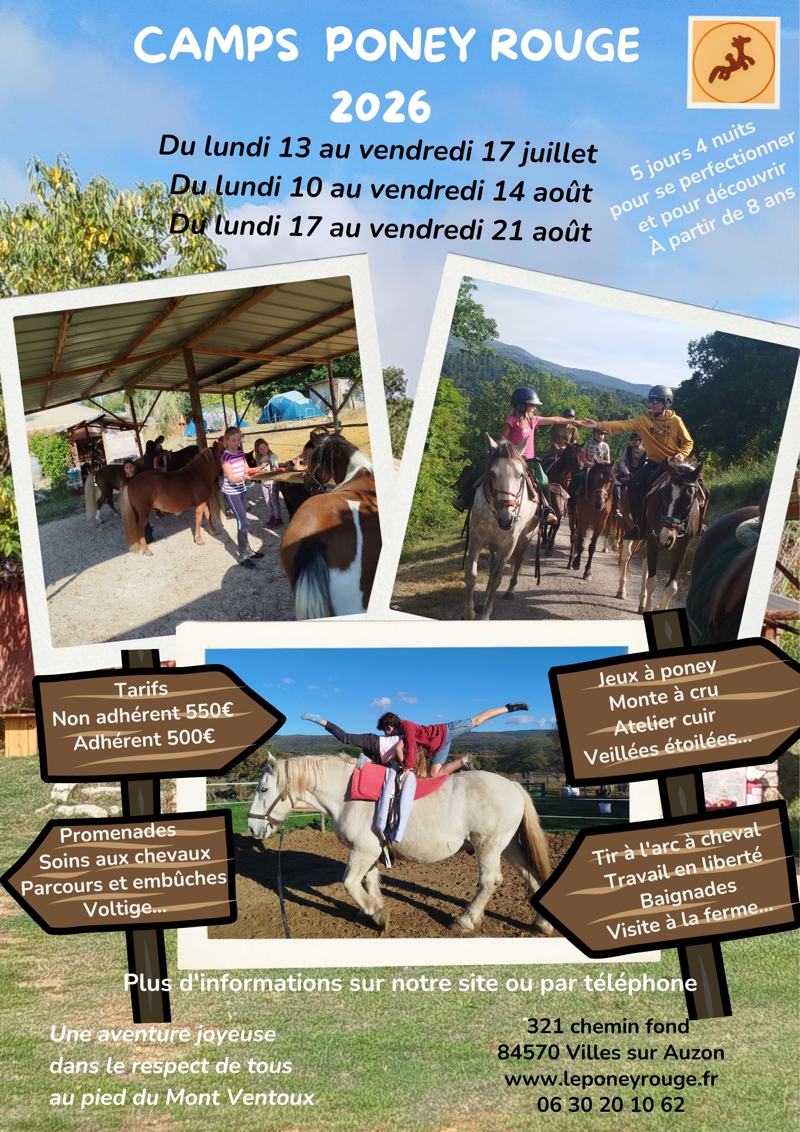 Camps au Poney Rouge