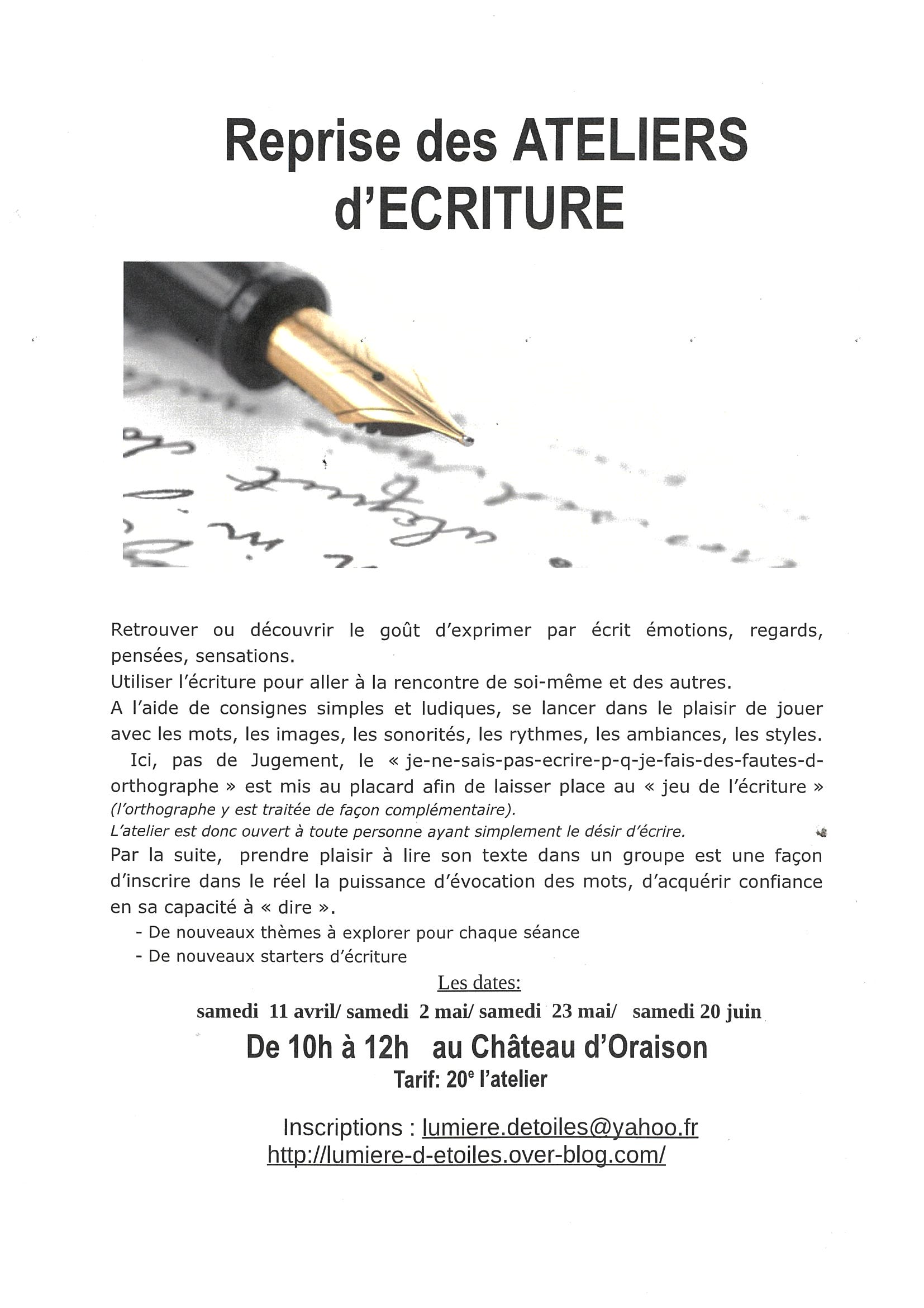 Ateliers d'�criture